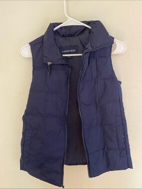 Lands' End Navy Quilted Down-Style Vest